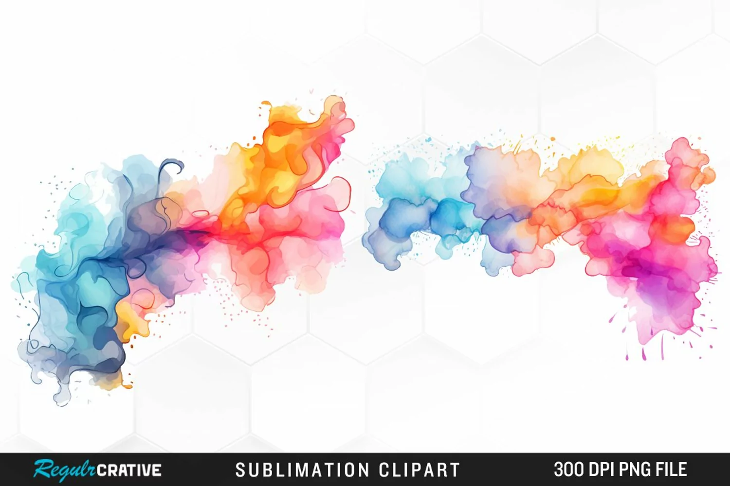 Watercolor Paint Splatter Art Clipart product image 1