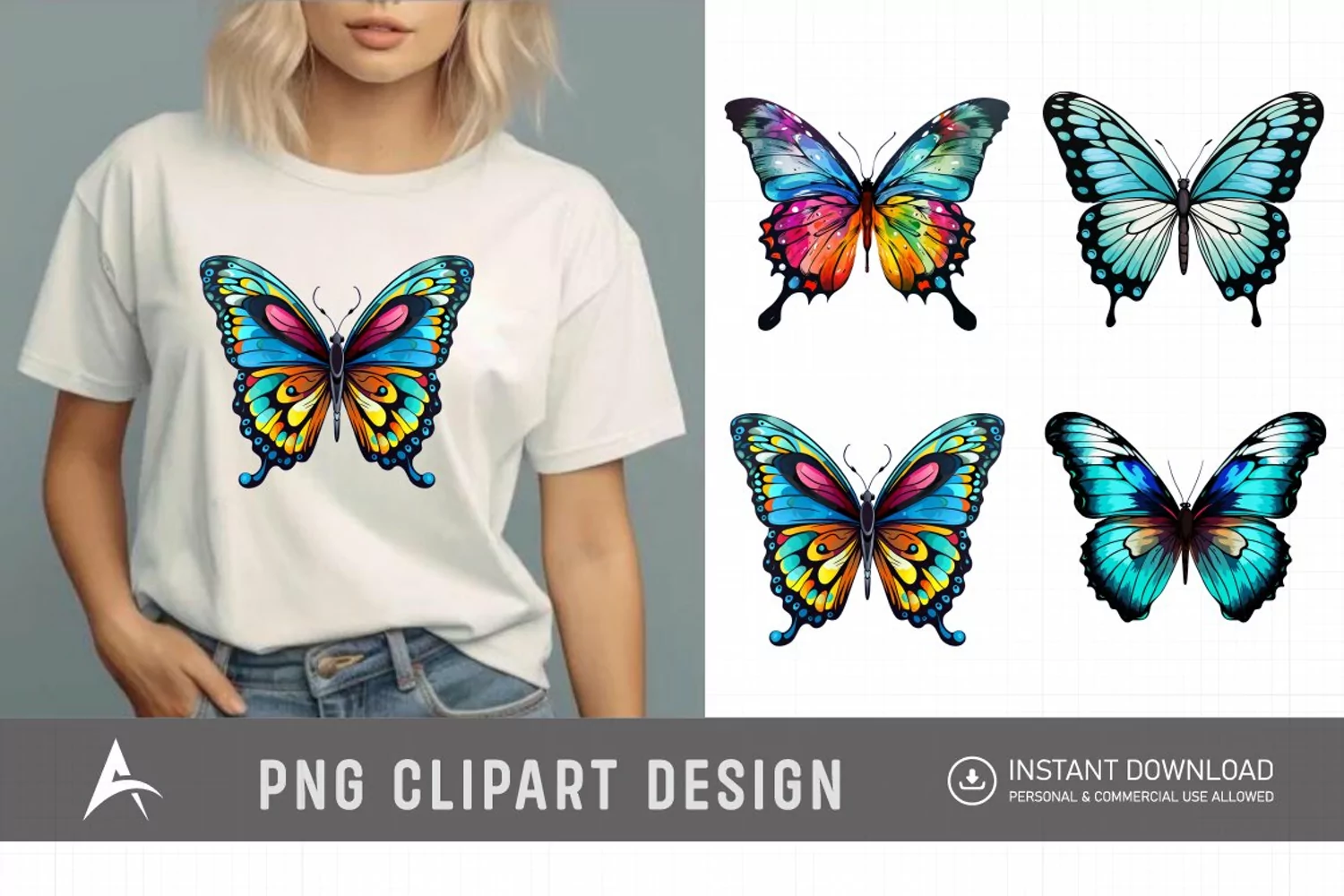 Watercolor Painted Butterflies Clipart product image 1