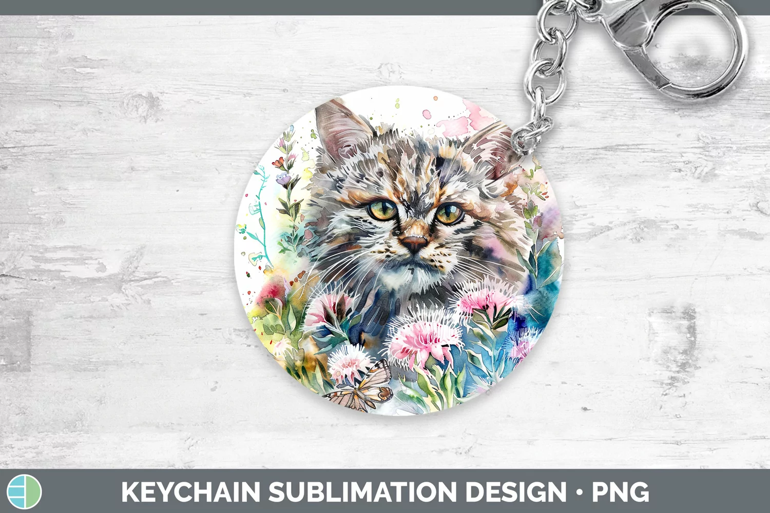 GorgeousWatercolor Keychain design.