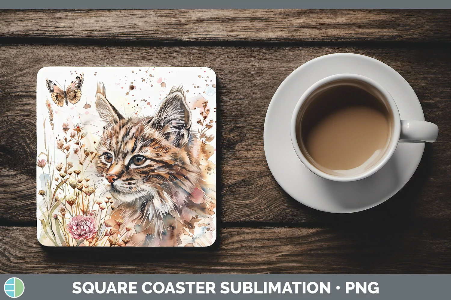 GorgeousWatercolor Square Coaster design.