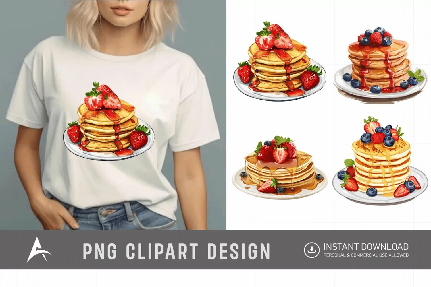 Watercolor Pancake Clipart product image 1