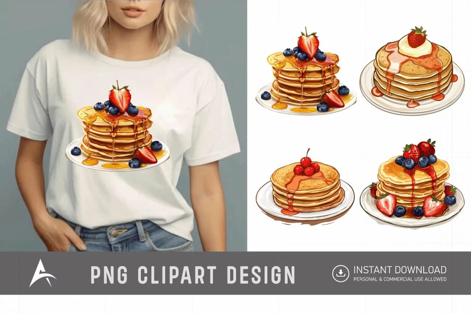 Watercolor Pancake Clipart product image 1