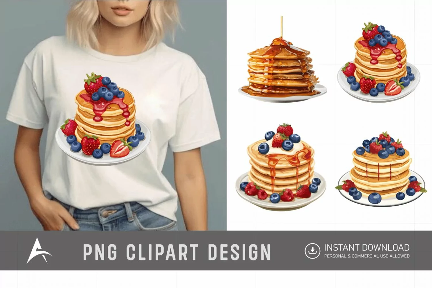Watercolor Pancake Clipart product image 1