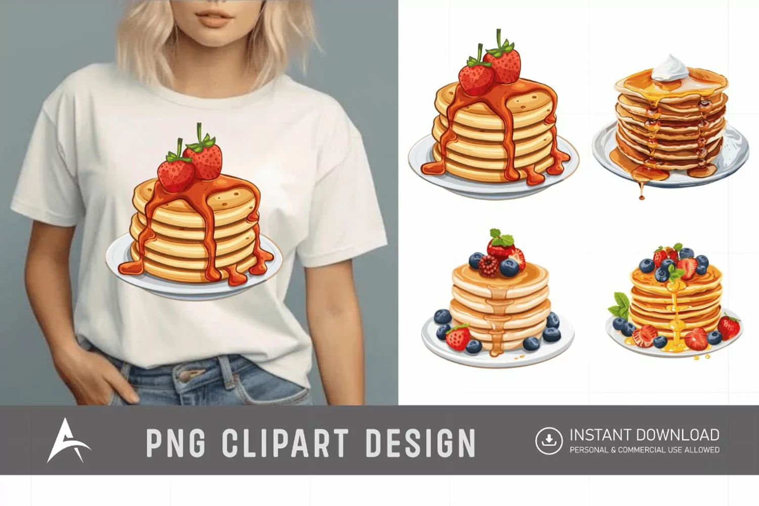 Watercolor Pancake Clipart product image 1