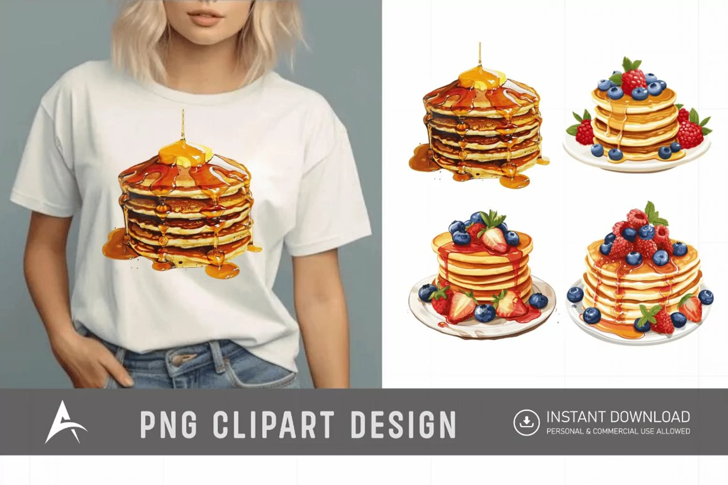 Watercolor Pancake Clipart product image 1