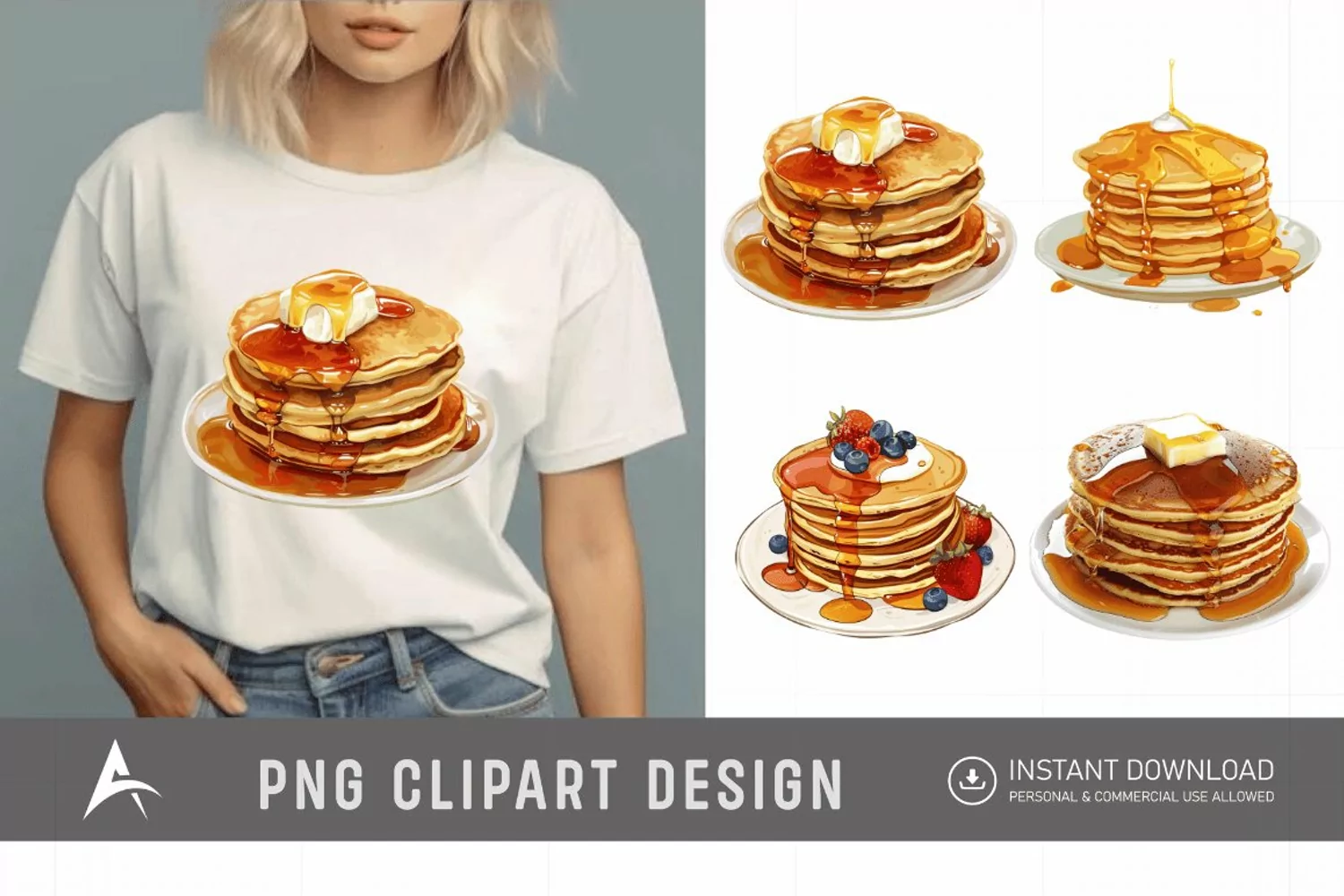 Watercolor Pancake Clipart product image 1