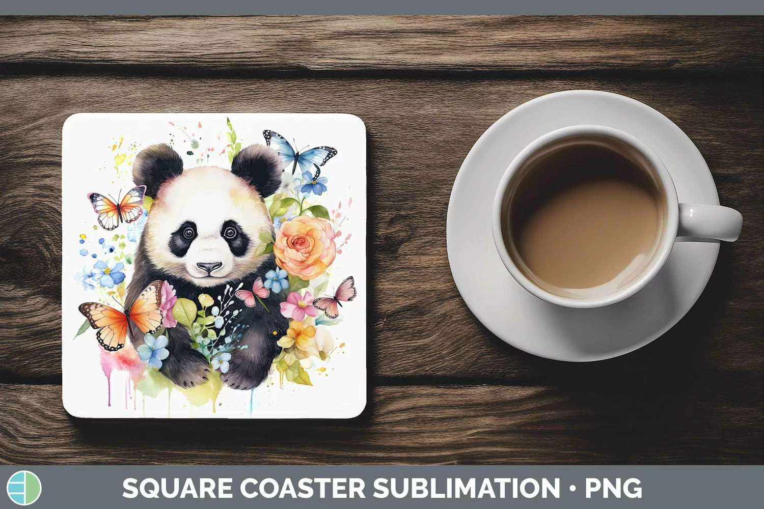 GorgeousWatercolor Square Coaster design.