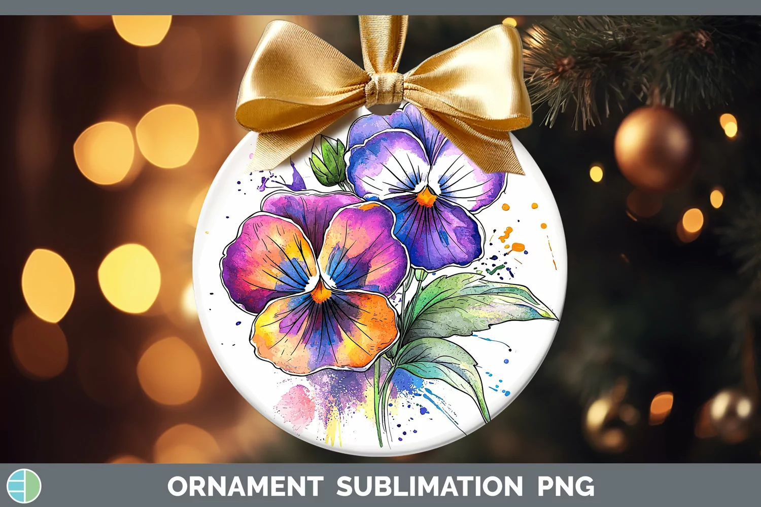 GorgeousWatercolor Ornament design.