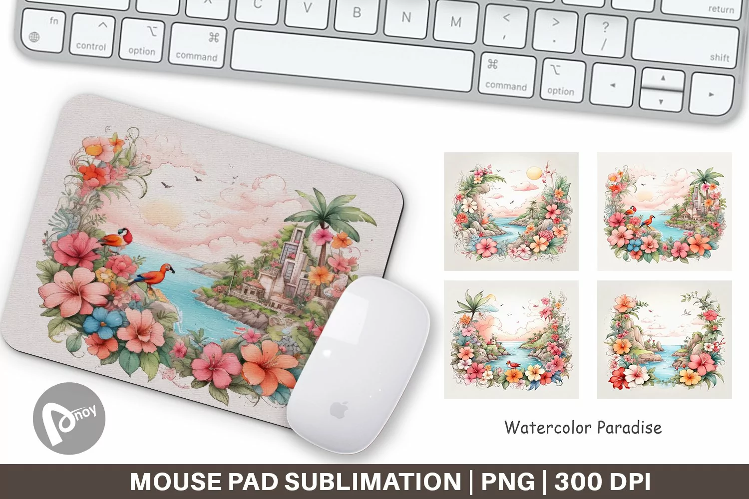 Mouse Pad Watercolor Paradise product image 1