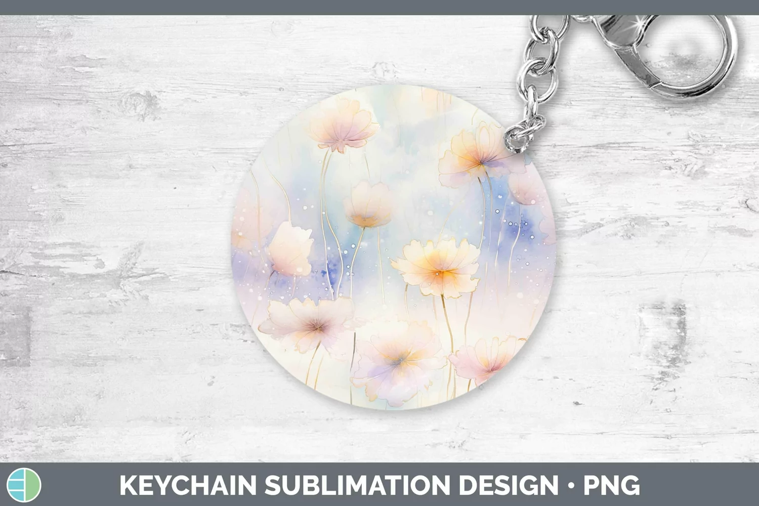 GorgeousWatercolor Keychain design.