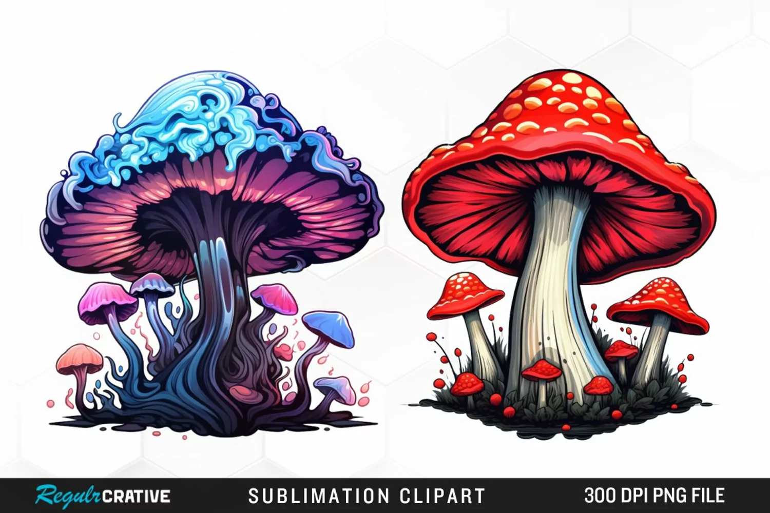 Watercolor Pastel Mystic Mushroom Graphic Clipart product image 1