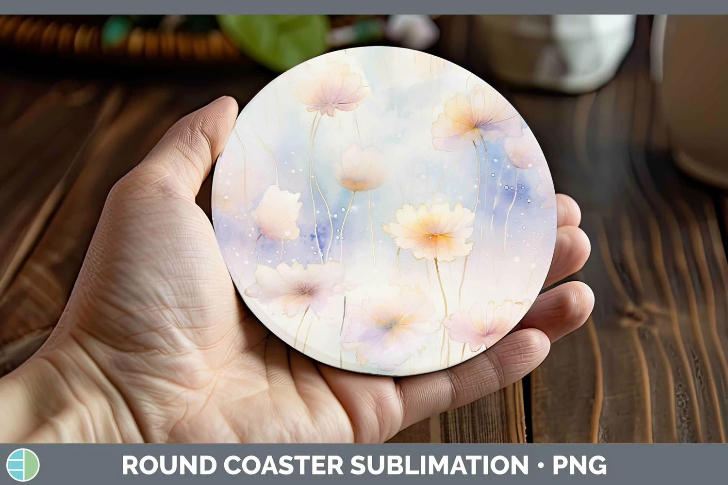 GorgeousWatercolor Round Coaster design.