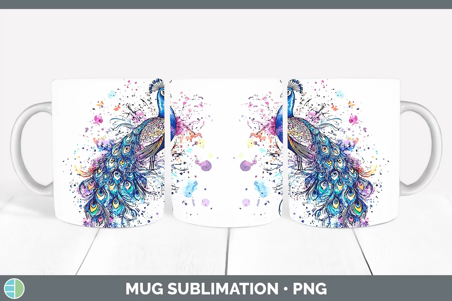 GorgeousWatercolor Mug Wrap design.