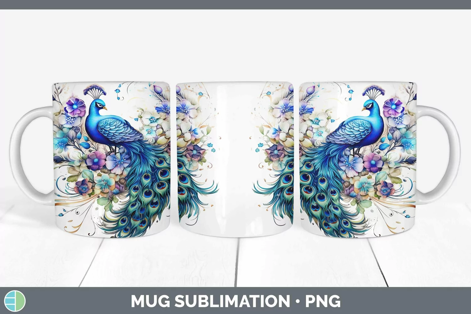 GorgeousWatercolor Mug Wrap design.