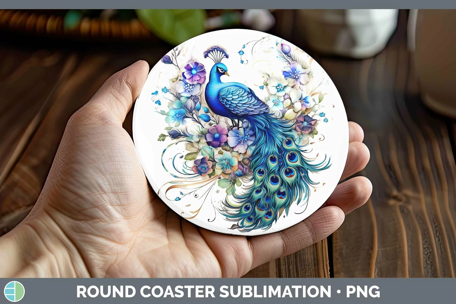 GorgeousWatercolor Round Coaster design.