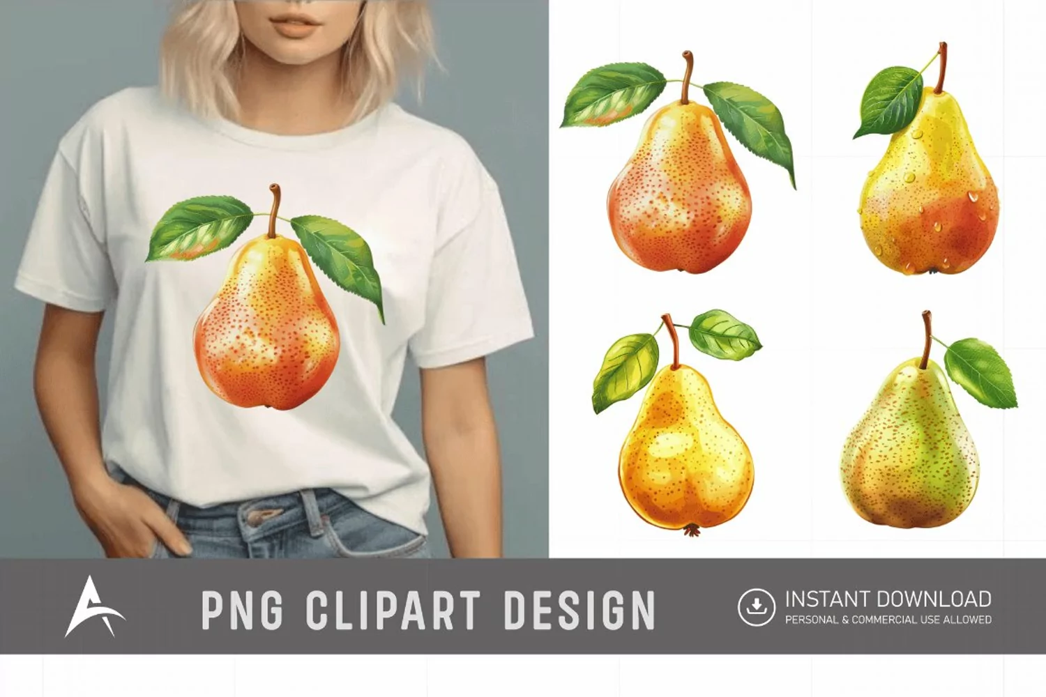 Watercolor Pear Clipart product image 1