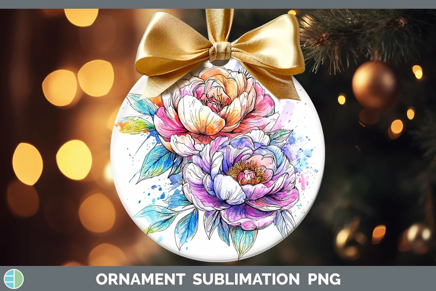GorgeousWatercolor Ornament design.