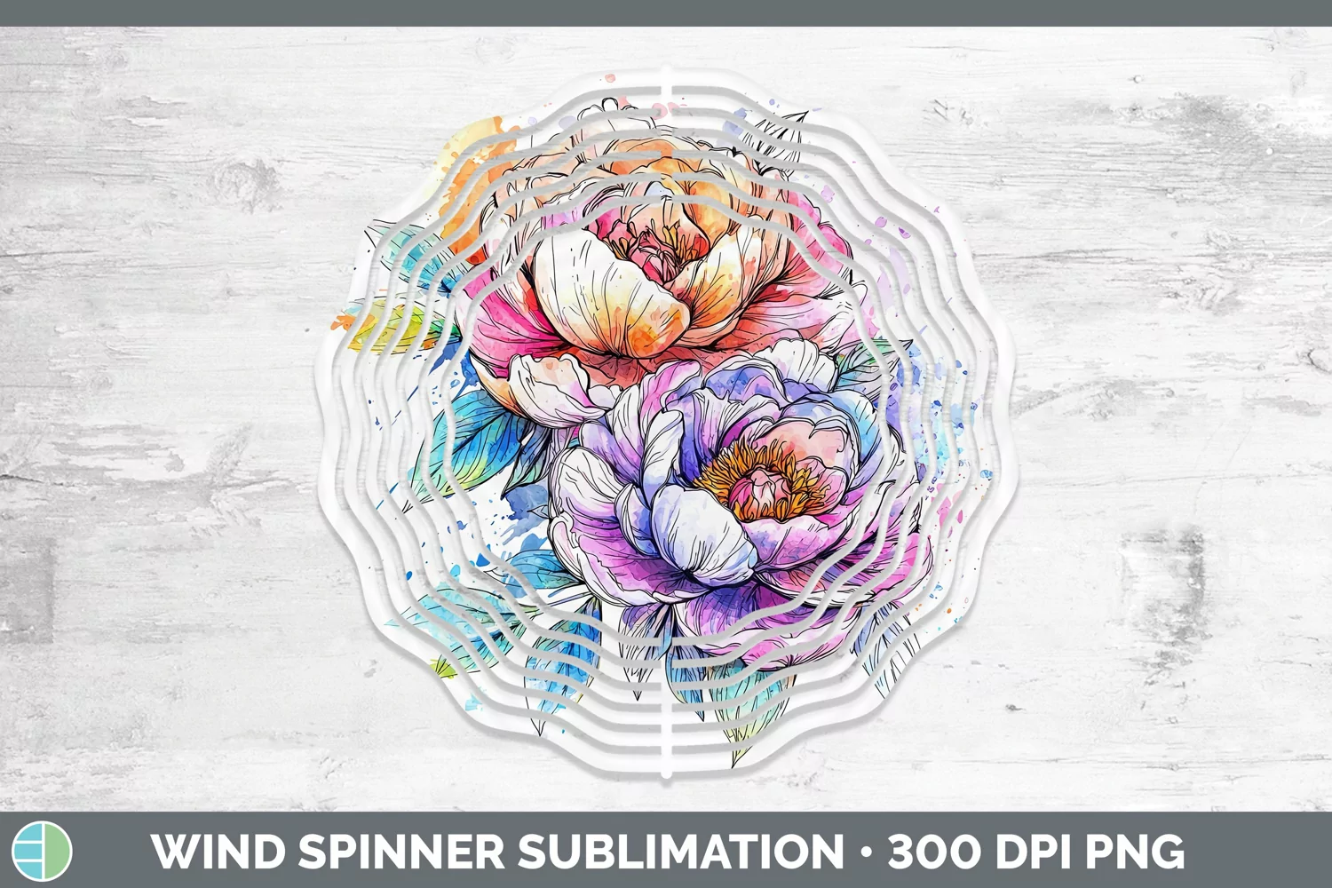 GorgeousWatercolor Wind Spinner design.