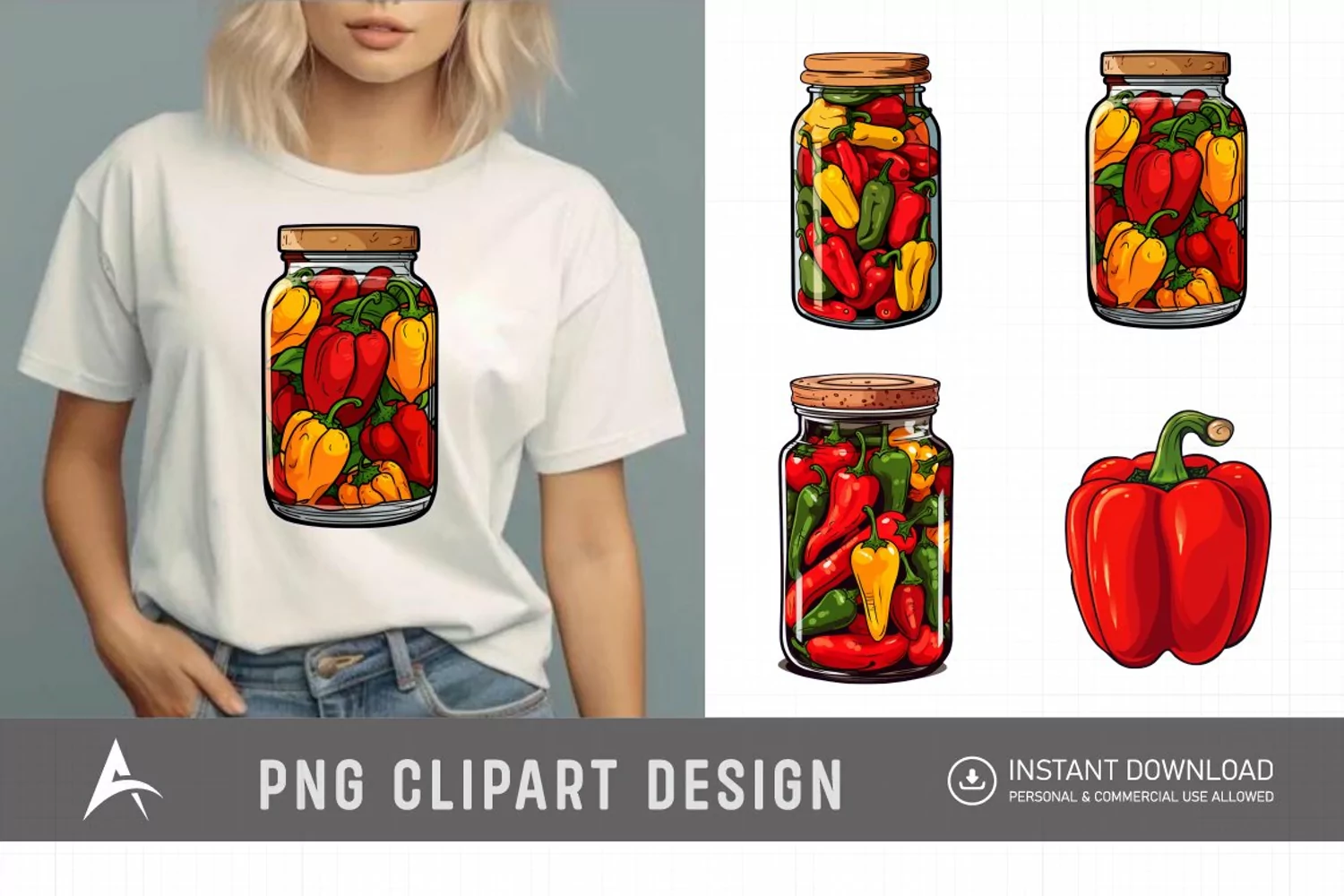Watercolor Peppers Clipart product image 1