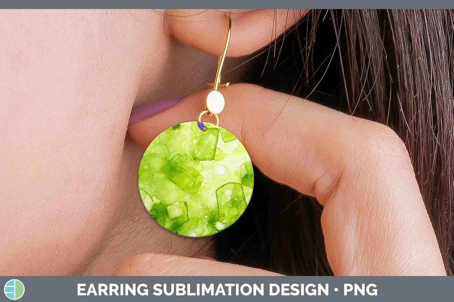 GorgeousWatercolor Round Earrings design.