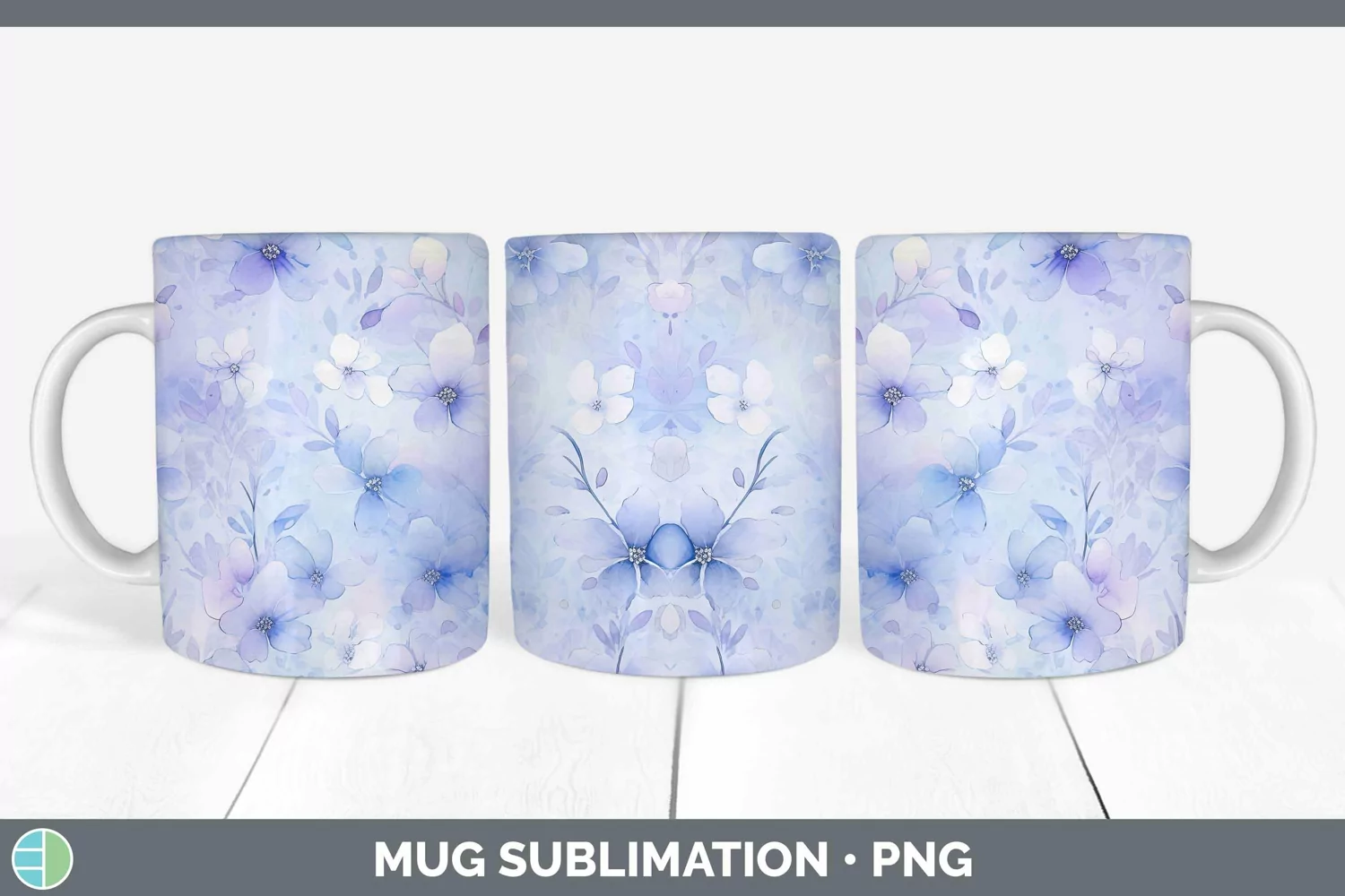 GorgeousWatercolor Mug Wrap design.