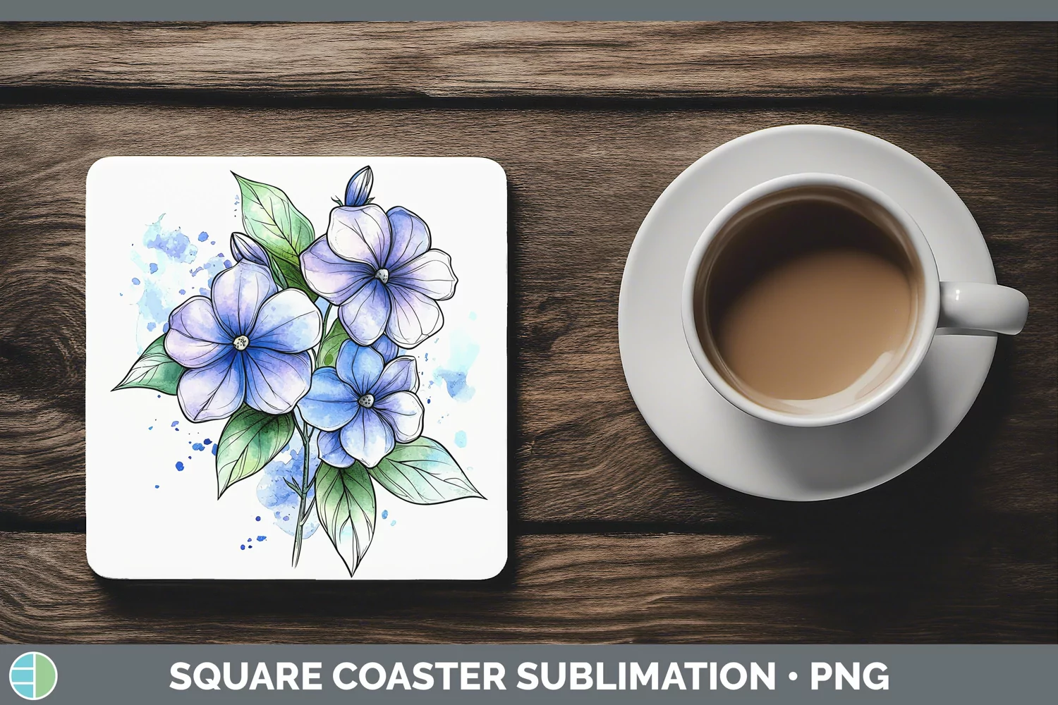 GorgeousWatercolor Square Coaster design.