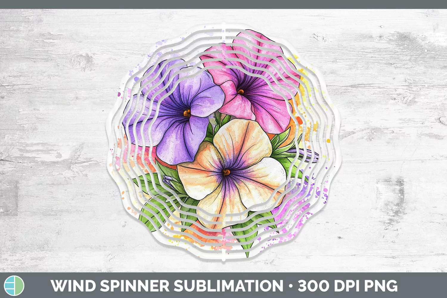 GorgeousWatercolor Wind Spinner design.