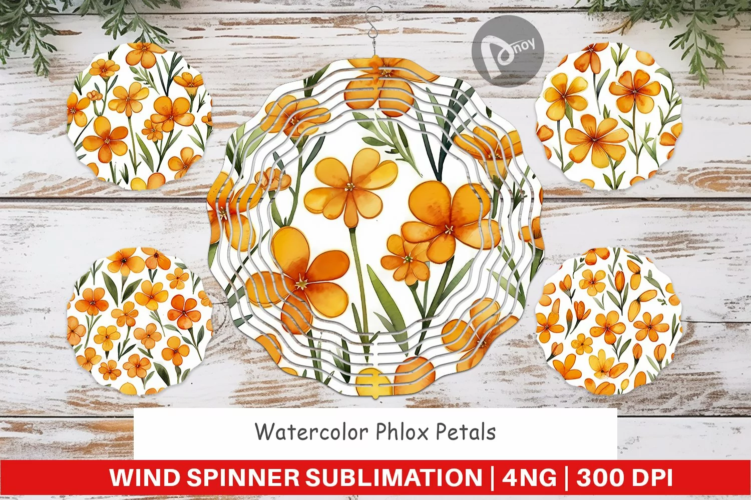 Wind Spinner Watercolor Phlox Petals product image 1