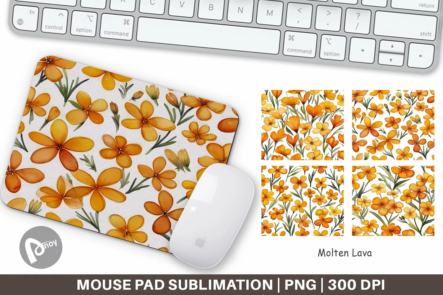 Mouse Pad Watercolor Phlox Petals product image 1