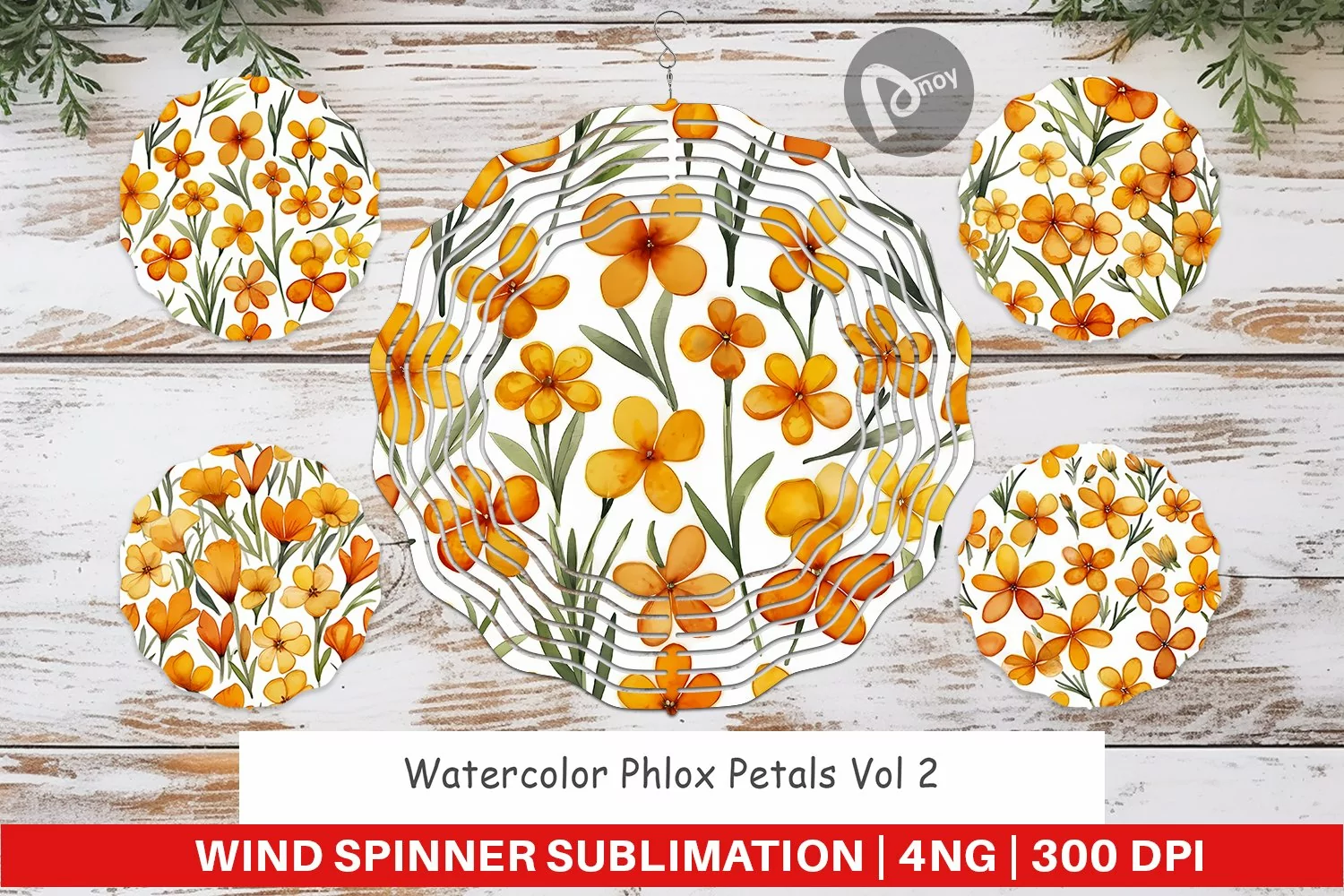 Wind Spinner Watercolor Phlox Petals product image 1