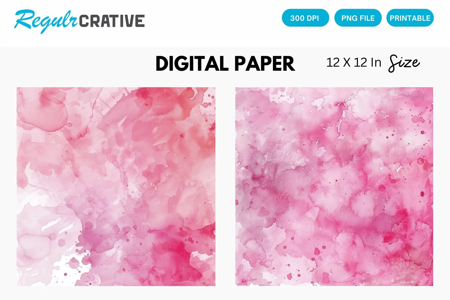 Watercolor Pink Baby Nursery Digital Paper product image 1