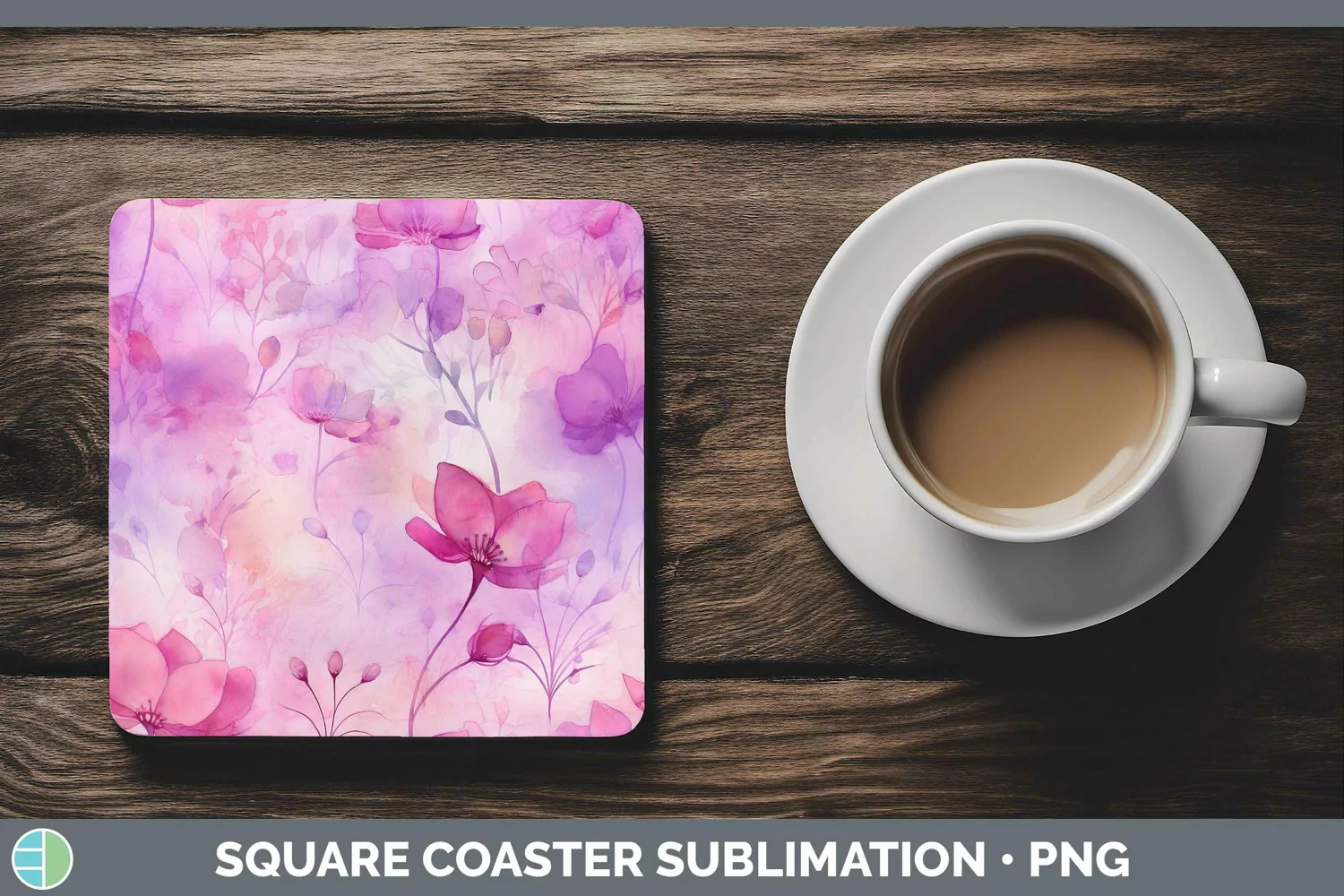 GorgeousWatercolor Square Coaster design.