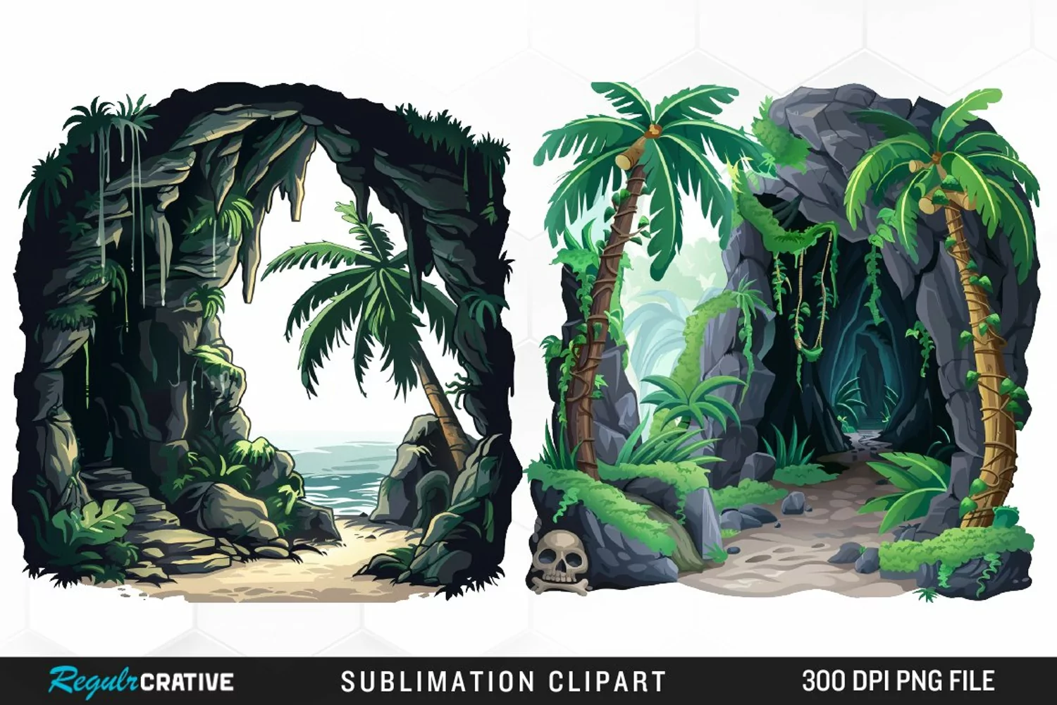 Watercolor Pirates Cove Image Clipart product image 1