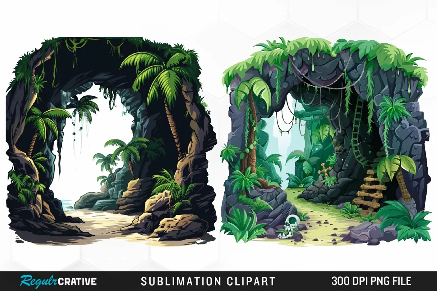 Watercolor Pirates Cove Image Clipart product image 1