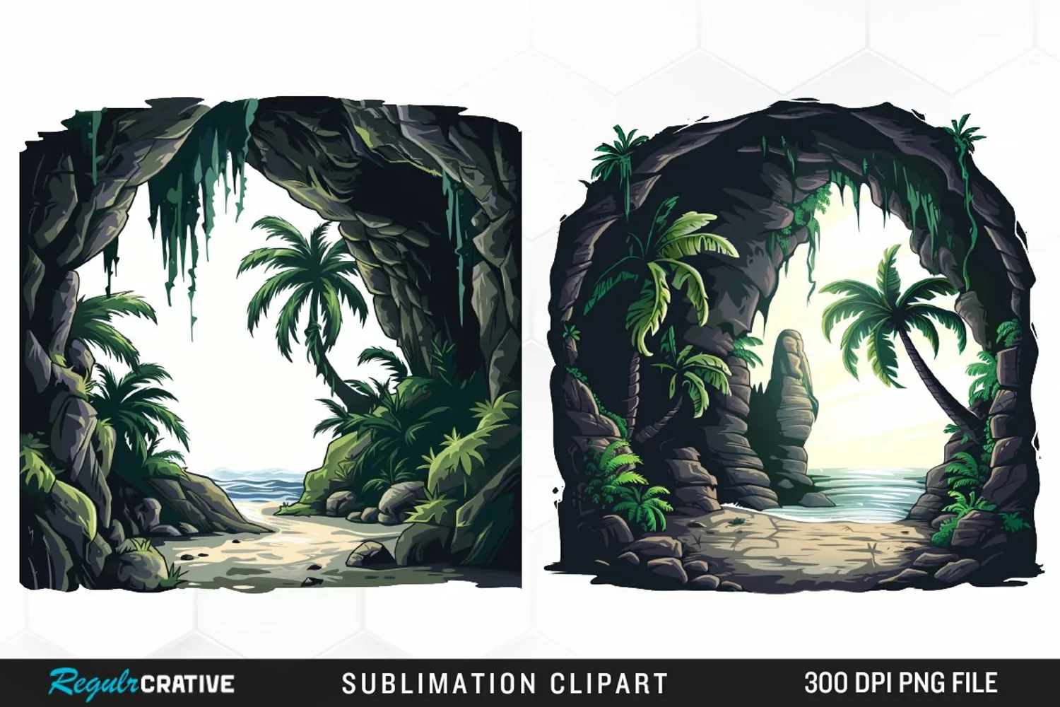 Watercolor Pirates Cove Image Clipart product image 1