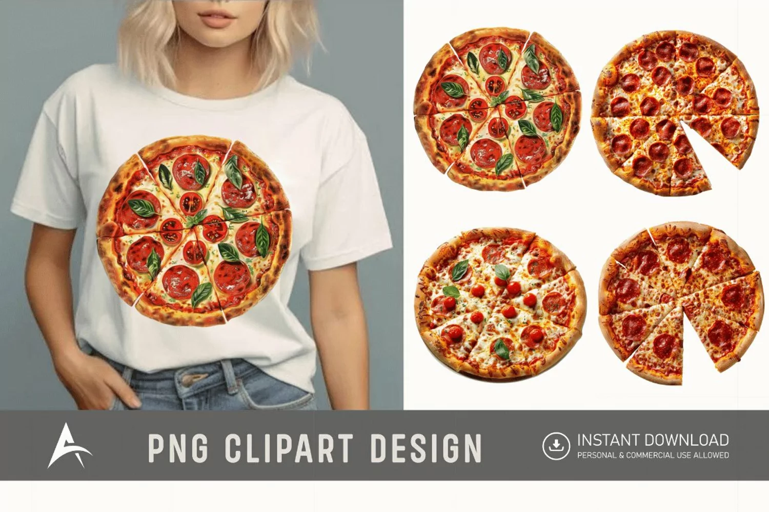 Watercolor Pizza Clipart product image 1