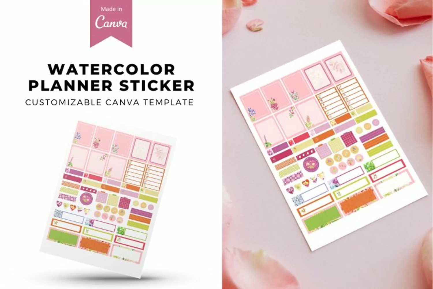 Watercolor Australian Planner Sticker, Canva Template product image 1