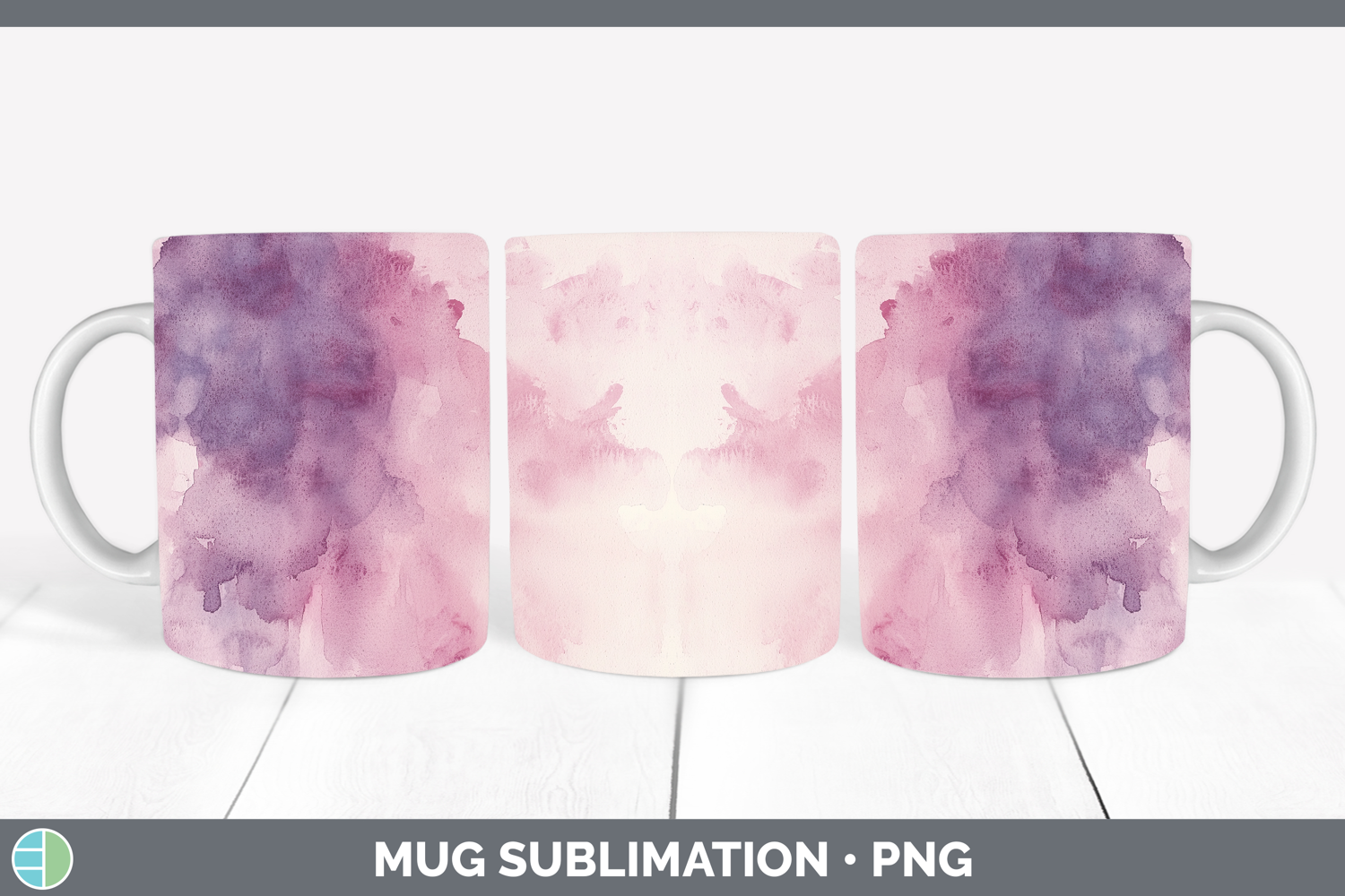 GorgeousWatercolor Mug Wrap design.
