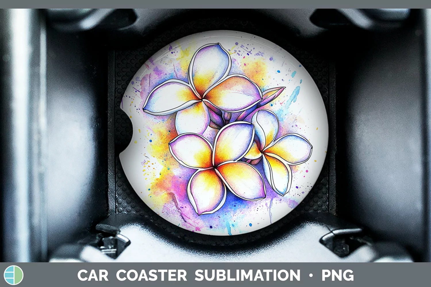 GorgeousWatercolor Car Coaster design.