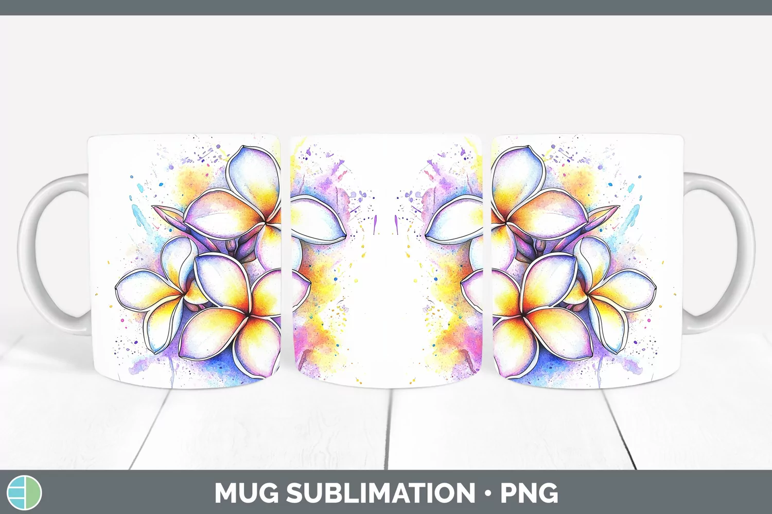 GorgeousWatercolor Mug Wrap design.