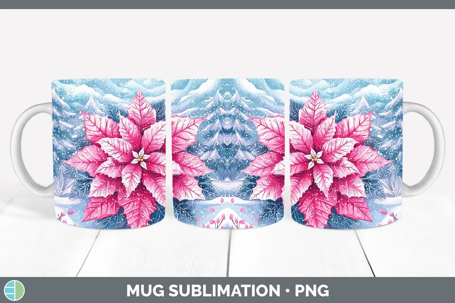 GorgeousWatercolor Mug Wrap design.