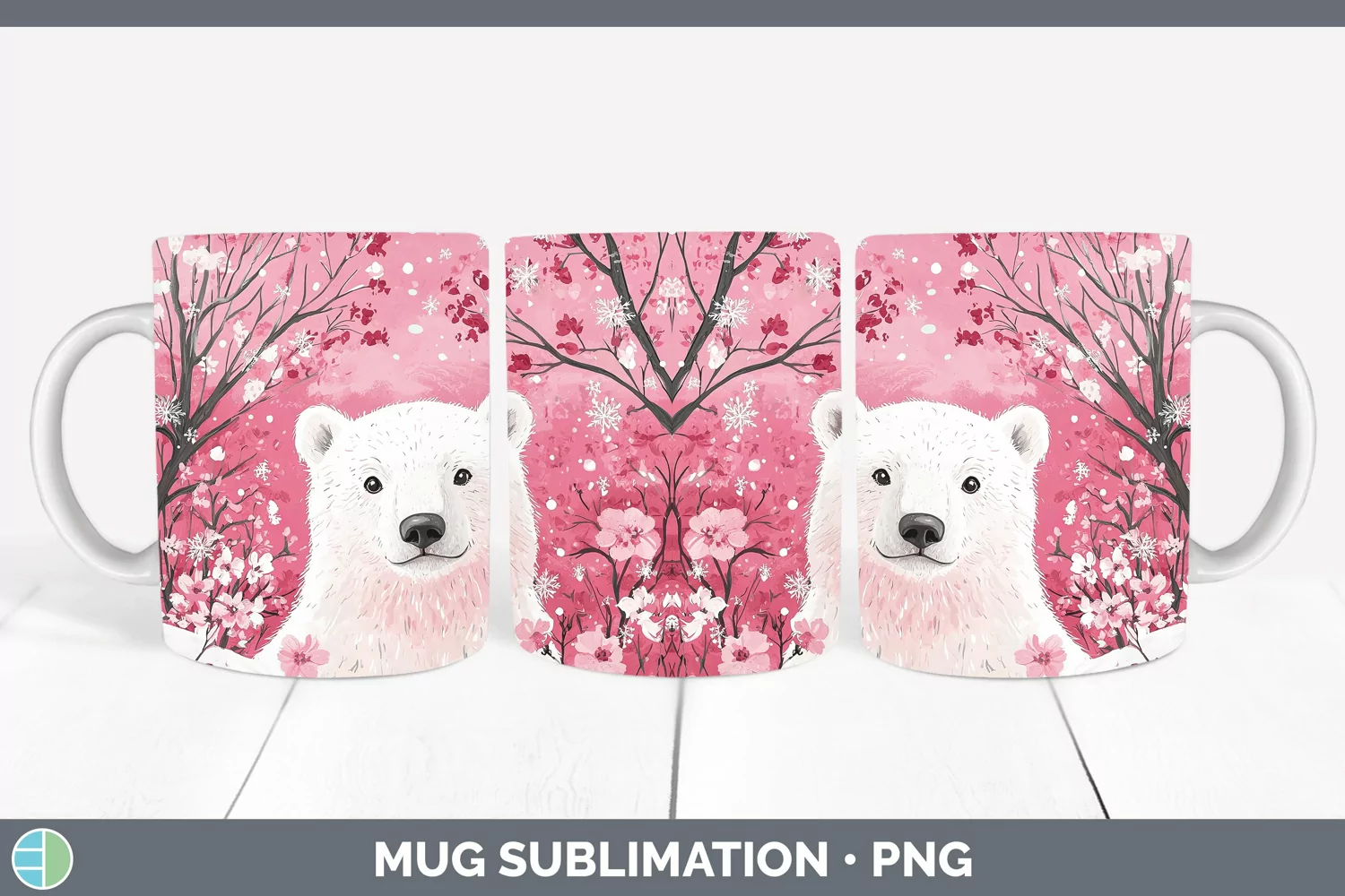 GorgeousWatercolor Mug Wrap design.