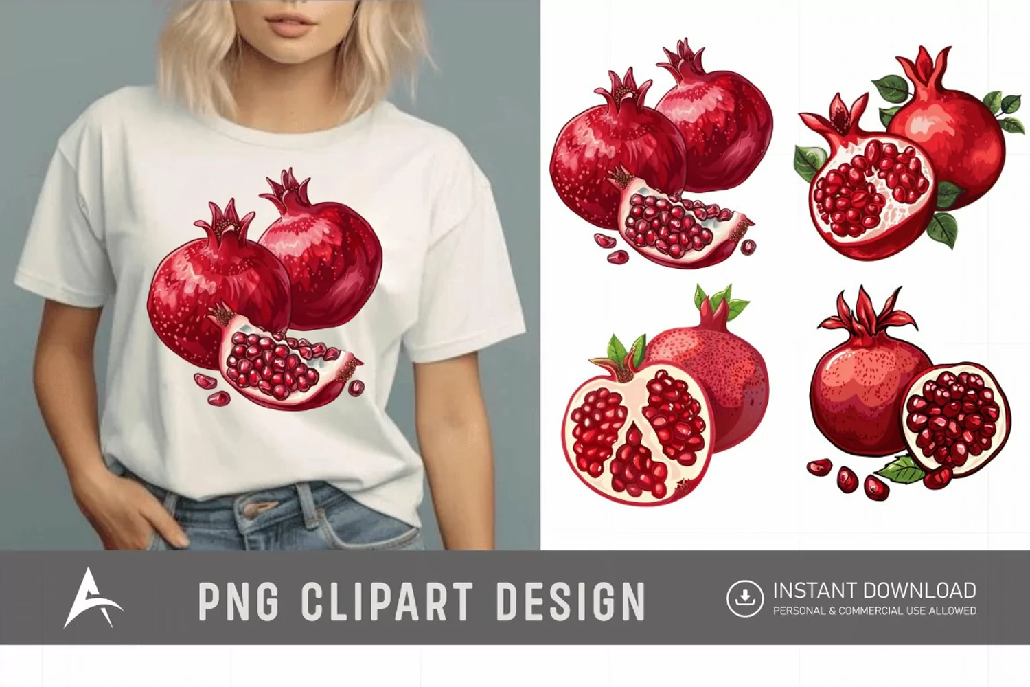 Watercolor Pomegranate Clipart product image 1