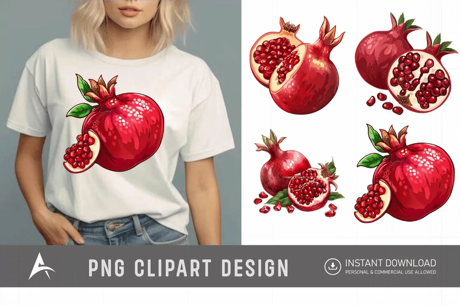 Watercolor Pomegranate Clipart product image 1