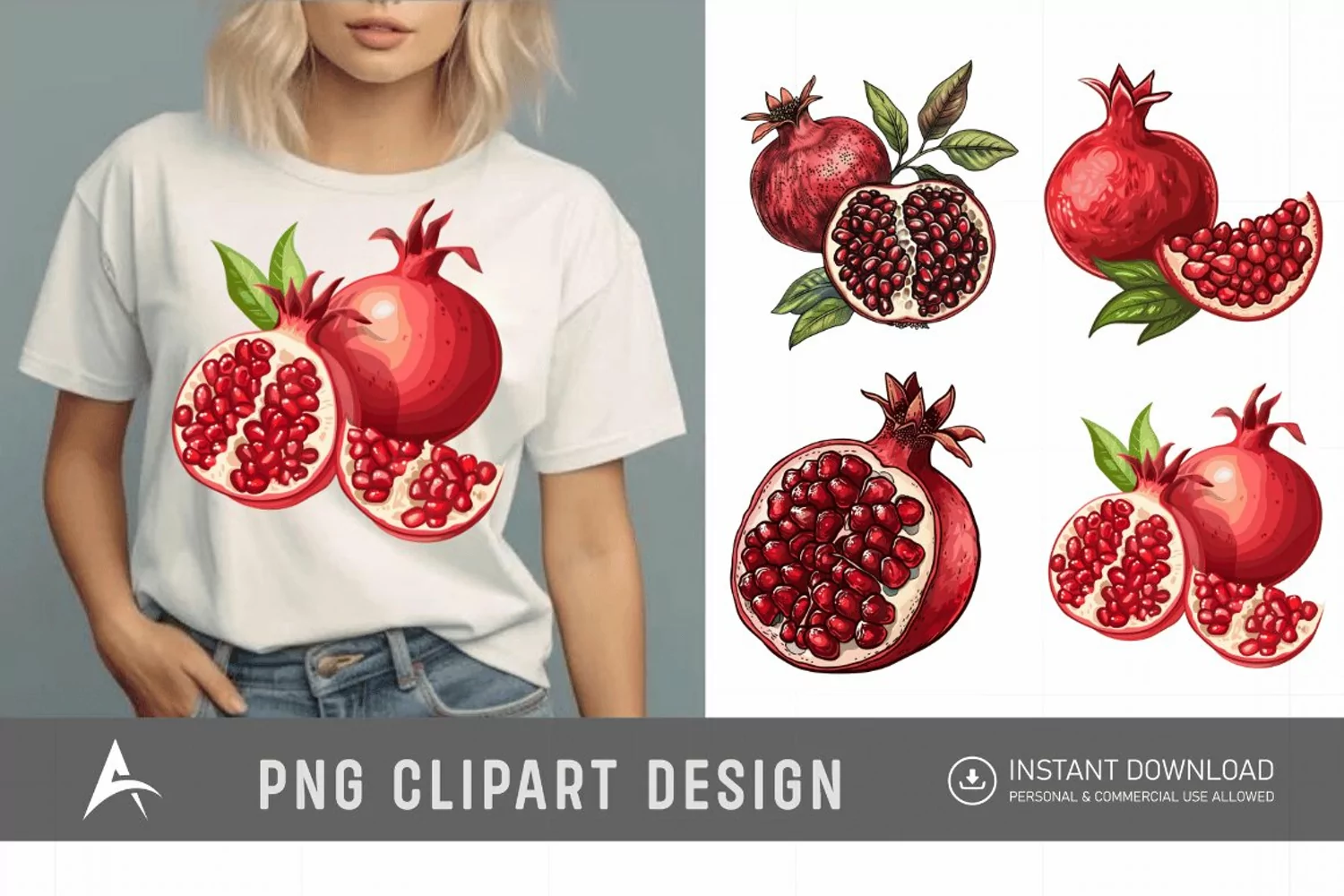 Watercolor Pomegranate Clipart product image 1