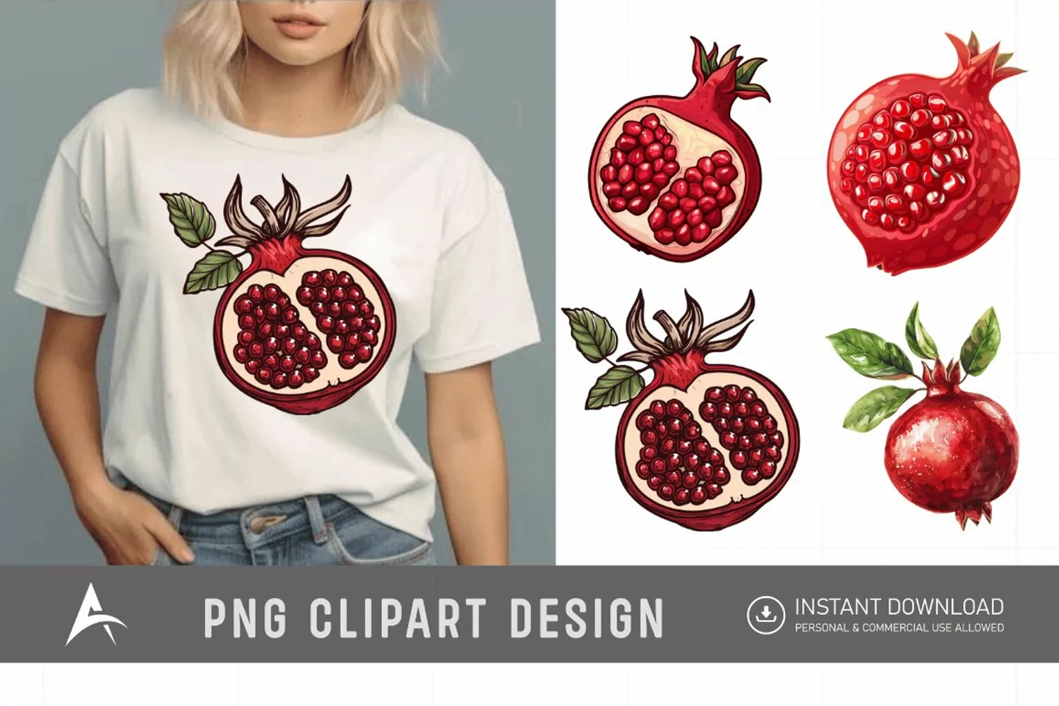 Watercolor Pomegranate Clipart product image 1