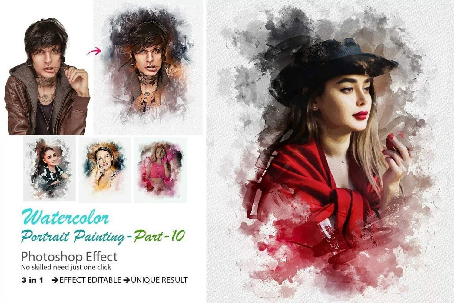 Watercolor Portrait Painting Effect product image 1