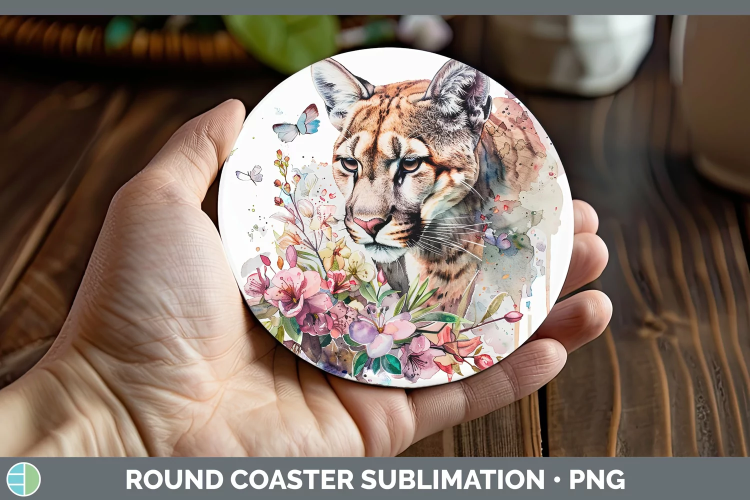 GorgeousWatercolor Round Coaster design.