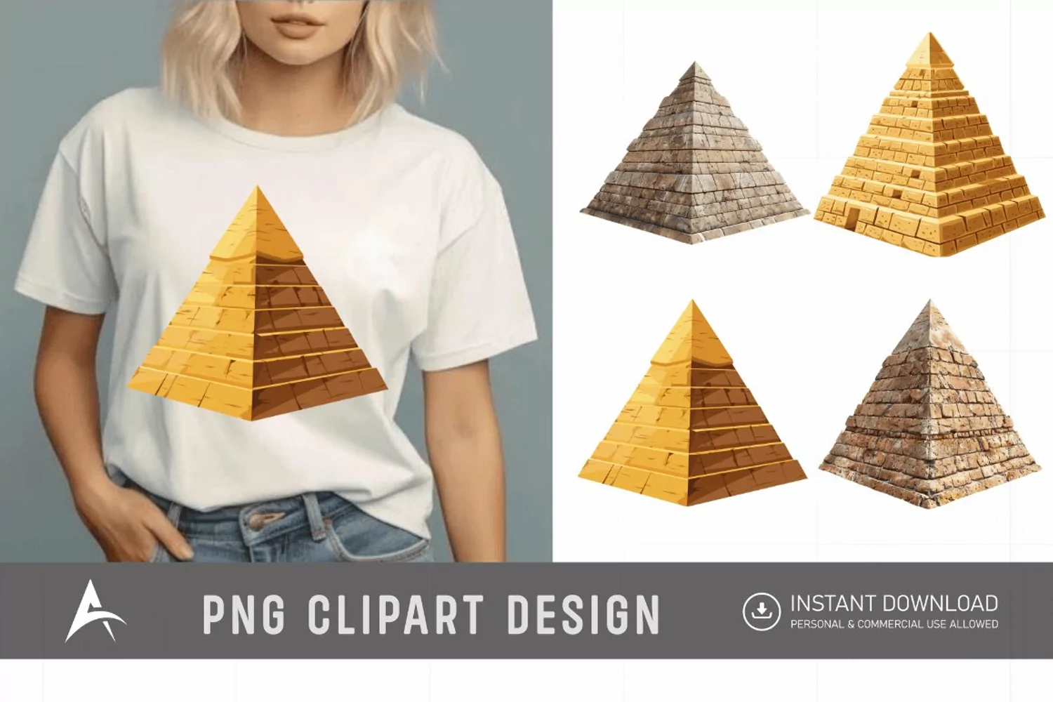 Watercolor Pyramid Clipart product image 1
