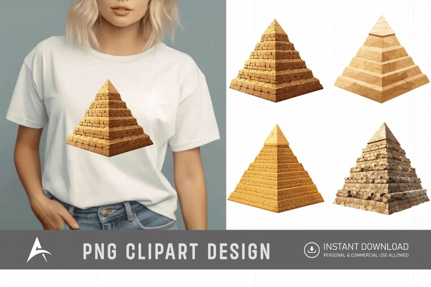 Watercolor Pyramid Clipart product image 1